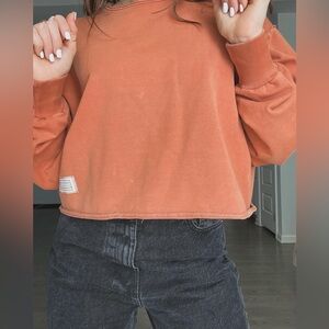 Urban Outfitters Orange Cropped Sweatshirt